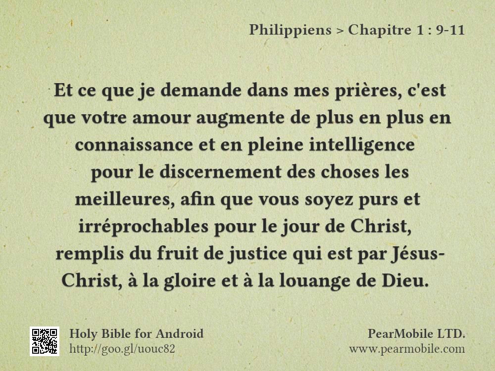 Philippiens, Chapitre 1:9-11